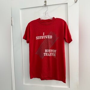 VTG Hanes (brand tag cut out) red I survived Boston traffic shirt (fits like S)